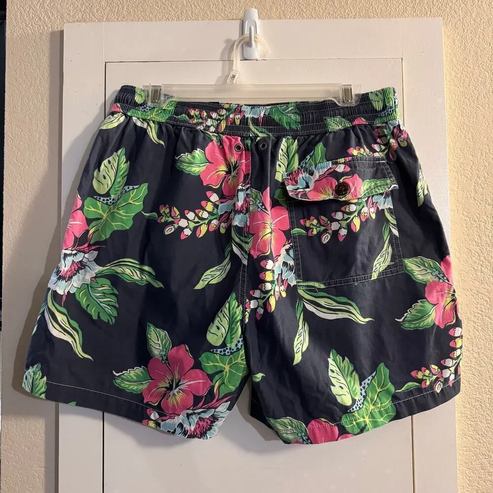 Polo Ralph Lauren Swim Trunks Mens Large Hawaiian Hula Floral Beach Surfer Large